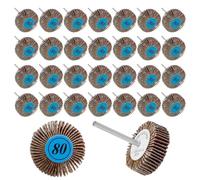 BEASAFY 30 amoladoras de abanico, 80 grano laminar, accesorios de pulido, disco de papel de lija, ruedas abrasivas, ruedas para herramientas giratorias Dremel