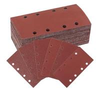 BEASAFY Juego de 60 hojas de lija, almohadilla de lija rectangular, 8 agujeros, papel de lija de , almohadilla de lijado para lijadora orbital, papel de lija para lijadora rectangular Bosch (40 60 80