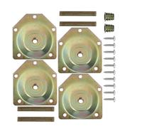 Beatifufu Placas de Montaje Inclinadas 12 Grados para Patas de Muebles | Metal Electrochapado, Incluye Tornillos y Convertidores, Pack de 4 Piezas para Bases de Madera
