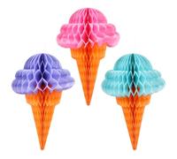 Beaupretty 3 Piezas de Decoraciones Colgantes de Papel en Forma de Helado para Fiesta Hawaiana Efecto Visual Atractivo y Fácil de Quitar para Eventos y Reuniones en Casa Color Aleatorio