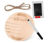 Beaupretty Conjunto De Mensuales Para Anuncio De Decoración De Habitación Letrero De Madera Con Nombre Bolígrafo y Almohadilla De Tinta