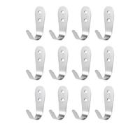 Beaupretty Perchero de pared de acero inoxidable 1.5 mm en forma de U, 12 piezas, gancho reversible para baño y cocina, para colgar abrigos y sombreros