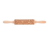 Beaupretty Rodillo de Madera Grabado con Diseño Navideño de Copos de Nieve para Hornear Fondant y Galletas, Multifuncional Patrón Elegante para Repostería Festiva