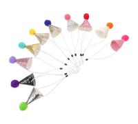Beaupretty Sombreros de Cumpleaños para Mascotas 10 Piezas, Gorros de Fiesta Purpurina y Pompones de Colores, Ajustables para Perros y Gatos Pequeños y Medianos, Accesorios para