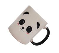 Beaupretty Taza de Cerámica Negra que Cambia de Color Diseño de Panda, Capacidad 350ml, Efecto Térmico para Uso en Casa y Oficina