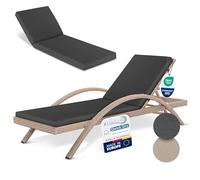 Beautissu 2pcs Cojines de Tumbona para Muebles de Jardin Impermeable Secado | 190x60cm antracita resistente a la intemperie secado rapido lavable cojin de exterior acolchado colchoneta Deckchair