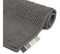 Beautissu Alfombrilla Baño Antideslizante Absorbente Adecuada | 120x70cm antracita chenilla mullida suelo radiante para ducha bañera e inodoro Alfombra lavable felpudo grande BeauMare WR