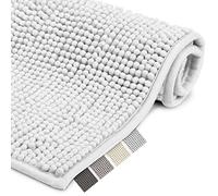 Beautissu Alfombrilla Baño Antideslizante Absorbente Adecuada | 120x70cm blanco chenilla mullida suelo radiante para ducha bañera e inodoro Alfombra lavable felpudo grande BeauMare WR