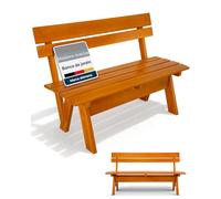 Banco de jardín Beautissu, resistente a la intemperie, de madera, para 2 personas, 120 cm de ancho, modelo Tromsö