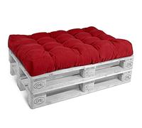 Beautissu Cojines para Palets de Asiento para Silla Eco | 120x80cm rojo 15cm de espesor sofá exterior interior robustos cuidado fácil cojín acolchado lounge euro jardin Style