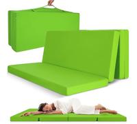Beautissu Colchón Plegable con Funda de Microfibra Cuna de Viaje con Asa | 120x195cm 7cm grosor verde colchoneta ahorra espacio invitados furgoneta camper cierre velcro Colchones cama camping Campix
