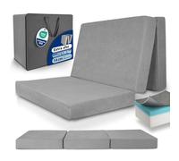 Beautissu Colchón Plegable para Invitados Espuma viscoelástica Lavable Gran | 140x200cm Gris Extra Grueso 14cm in olsa Comodidad para Dormir Model viscoelastico funda confort sueño cama Premium XXL