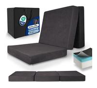 Beautissu Colchón Plegable para Invitados Extra Grueso Espuma Comodidad | 75x195cm antracita 14cm viscoelástica incl. bolsa gran comodidad para dormir Lavable Model cama funda Premium L