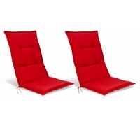 Beautissu, juego de 2 cojines para sillas de respaldo alto, base para asiento HL, 120x50x6 cm, color rojo
