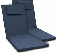 Beautissu, juego de 2 fundas para tumbonas de jardín, modelo Loft RL, 200x60x5 cm, color azul oscuro