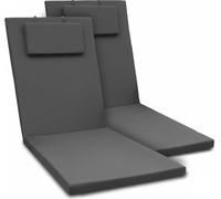 Beautissu, juego de 2 fundas para tumbonas de jardín, modelo Loft RL, 200x60x5 cm, color gris grafito