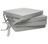 Beautissu, juego de 4 cojines para sillas tipo "loft", color gris claro, 45x40x5 cm