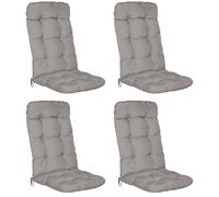 Beautissu, juego de 4 fundas para cojines de respaldo alto, modelo Flair HL, 120x50x8 cm, color gris claro