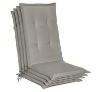 Beautissu, juego de 4 fundas para sillas de jardín, modelo Loft HL, color gris claro, 120x50x6 cm