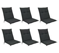Beautissu, juego de 6 cojines para sillones de respaldo bajo, modelo Base NL, 100x50 cm, color grafito