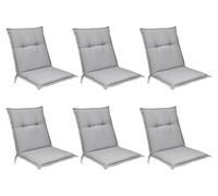 Beautissu, juego de 6 cojines para sillones de respaldo bajo, modelo Base NL, 100x50 cm, color gris