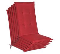 Beautissu, juego de 6 fundas para sillas de jardín, modelo Loft HL, color rojo, 120x50x6 cm