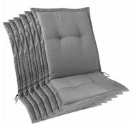 Beautissu, juego de 6 fundas premium para sillas de jardín, modelo con respaldo bajo, 105x50x7 cm, color gris claro