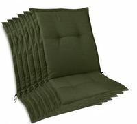 Beautissu, juego de 6 sillas premium, diseño de respaldo bajo, 105x50x7 cm, color verde oscuro