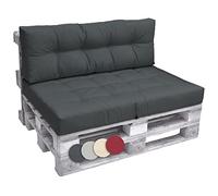Beautissu Juego de Cojines para palés para Exteriores Muebles de sofá Cojín | de asiento 120x80cm y de respaldo 120x40cm para balcón palet ECO Elements