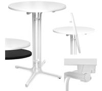 Beautissu Mesa Alta Plegable Redonda para Exteriores Ø80cm Bistró Ajustable