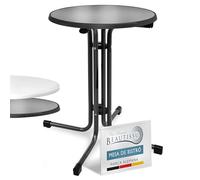 Beautissu Mesa Bistró Exterior Ø 60 cm - Mesa Alta Plegable de Jardín Terraza Balcón - Mesa de Camping y Eventos Altura 70 cm - Negro - Bistroni
