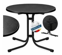 Beautissu Mesa Bistró Exterior Impermeable Plegable de Jardín Terraza | Ø70cm altura 70cm negro alta de camping y eventos Balcón redonda resistente agua intemperie Bistroni