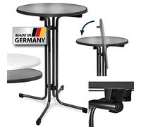 Beautissu Mesa de Bar Alta Plegable de Bistro Exterior Redonda nivelable