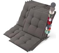 Beautissu Set 8 Premium Cojín Silla Jardín Exterior con Respaldo Bajo