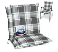 Beautissu Set de 2 Cojines para sillas de Exterior y jardín con Respaldo bajo Sunny MK Verde Menta 100x50x6 cm tumbonas, mecedoras, Asientos cómodo Acolchado Resistente a Rayos UV