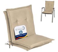 Beautissu Set de 2 Cojines sillas Jardin Loft NL - tumbonas mecedoras de balcón o Asiento Exterior con Respaldo bajo - 100x50x6 cm - Placas compactas de gomaespuma - Natural