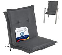 Beautissu Set de 2 Cojines sillas Jardin Loft NL - tumbonas mecedoras de balcón o Asiento Exterior con Respaldo bajo - 100x50x6 cm - Placas compactas de gomaespuma - Gris Grafito