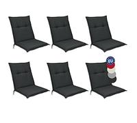 Beautissu, juego de 6 cojines para sillones de respaldo bajo, modelo Base NL, 100x50 cm, color grafito