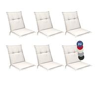 Beautissu, juego de 6 cojines para sillones de respaldo bajo, modelo Base NL, 100x50 cm, color natural