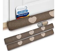 Beautuissu Set 2 Burlete Puerta 120 cm - Cojín Aislante Marrón para Ventana Entrada Protección Frío Corrientes Aire 1,2 Kilo Burlete Cortavientos Puerta como Felpudo Decorativo - Tuuli HR
