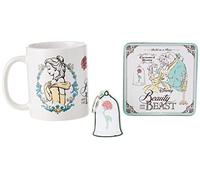 Beauty and The Beast Gift Set with Mug, Coaster and Keyring in Presentation Gift Box (Beauty and The Beast Design) 11oz Ceramic Mug - Official Merchandise