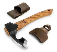 BeaverCraft Hacha Adze Forjada AX2 - Herramienta Curvada para Tallado en Madera, Mango de Madera, Para Cucharas y Canaletas, Cuchillo Whittling, Hacha Pequeña