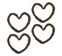 Beavorty 4 Piezas Anillo de Ratán en Forma de Corazón de 14 Pulgadas para Colgar en Puerta o Pared, Decoración Navideña Fácil de Colgar y Versátil para Manualidades
