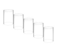 Beavorty 5 Piezas Portavelas de Vidrio Cilíndrico para Velas de Pilar y Votivas Diseño Moderno Rústico, Difusor de Luz para Decoración de Mesa y Hogar