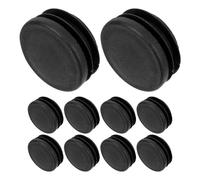 Beavorty 50 Tapones de Plástico Negro Redondos para Patas de Mesa y Tubo Metálico, Antideslizantes y Protectores de Suelo Ideales para Oficinas y Espacios Públicos