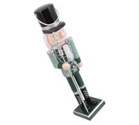 Beavorty Cascanueces Soldado de Madera Verde para Decoración Navideña de Mesa Detalles Pintados a Mano y Exhibición Estable para Ambientes Festivos