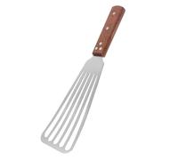 Beavorty Espátula de Pescado de Acero Inoxidable Grueso y Ancho con Mango de Madera Ergonómico para Freír y Voltear Carne o Pescado en Cocina
