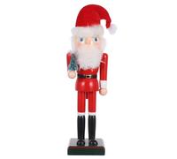 Beavorty Figura de Cascanueces de Madera Roja de 25 Cm Detalles Tallados a Mano, Decoración Navideña para Repisas y Árboles, Adecuado para Ambientar en Navidad