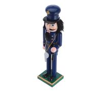 Beavorty Figura de Cascanueces Policía de Madera para Decoración Navideña de Mesa, Diseño Único y Resistente para Adornos Festivos en Escritorio y Estante