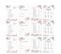 Beavorty Juego de 48 Tarjetas para Despedida de Soltera Diseño Delicado y Elegante Papel Resistente de Preguntas y Aniversario para Fiestas y Celebraciones
